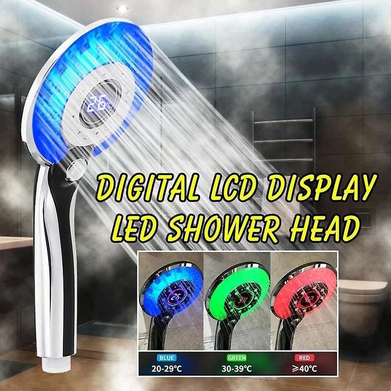 Shower Head with Led Light Digital Temperature Control 3 Mode