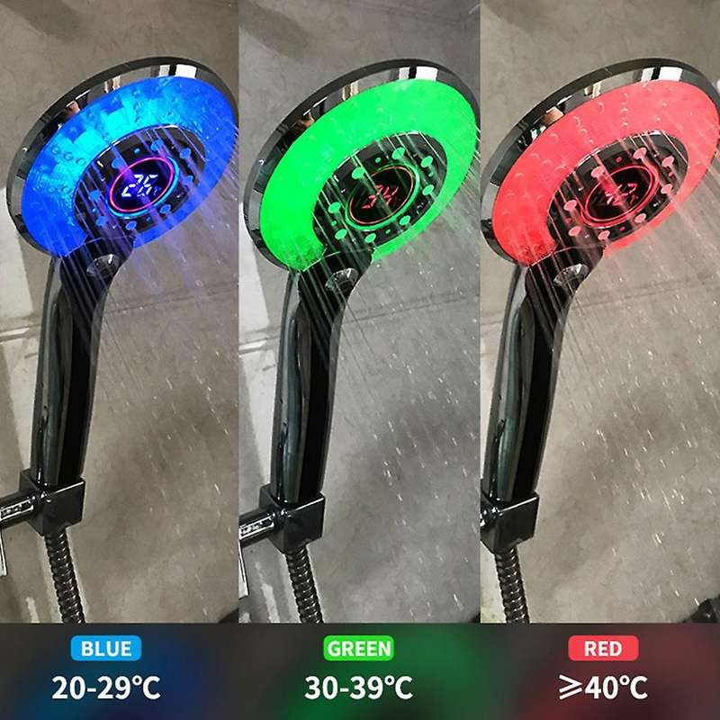 Shower Head with Led Light Digital Temperature Control 3 Mode
