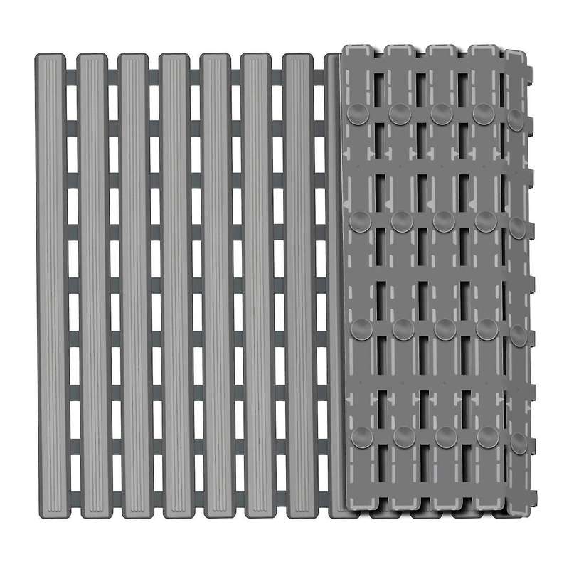 Non Slip Bath Mat with Suction Cups (16x25inch) (grey)
