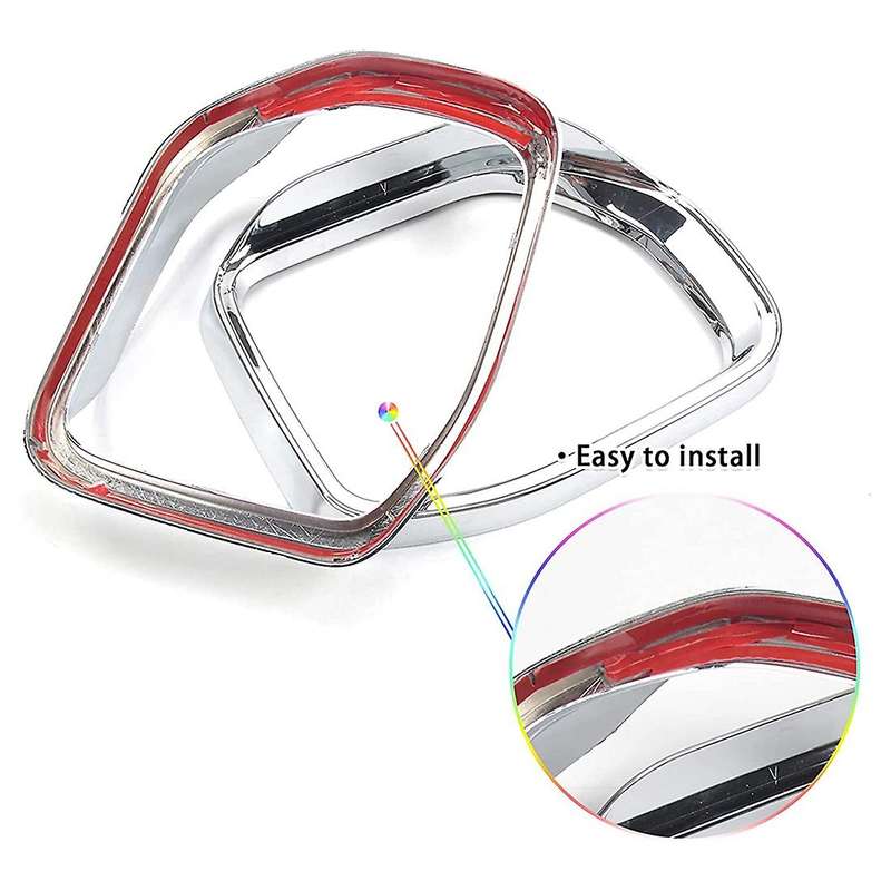 Car Reversing Mirror Rain Eyebrow Frame Decoration Cover Silver