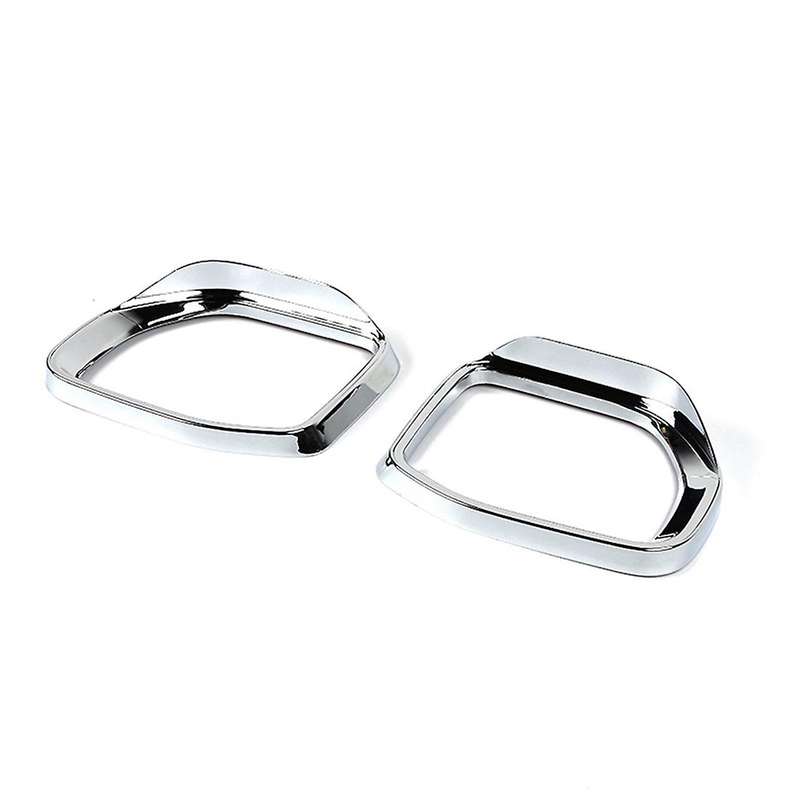 Car Reversing Mirror Rain Eyebrow Frame Decoration Cover Silver