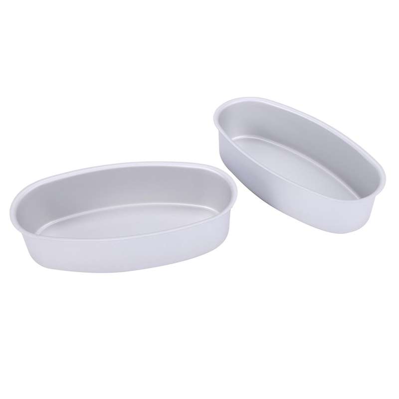 8pcs Oval Cheesecake Pan Meatloaf Bread Mold Non-stick Aluminum