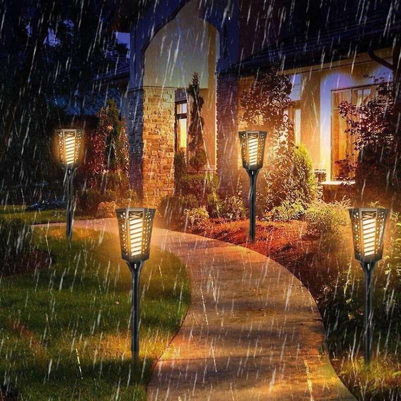 2pcs Solar Torch Lights with Flashing Flame,for Garden Decoration