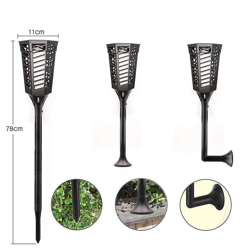 2pcs Solar Torch Lights with Flashing Flame,for Garden Decoration