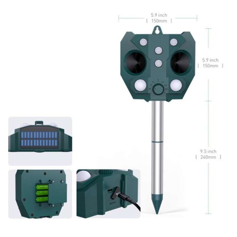 Outdoor Ultrasonic Animal Repellent Solar Powered Pigeon Scarer