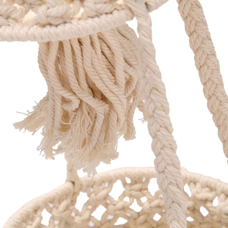 3 Tier Hanging Fruit Basket Bohemia Handmade Cotton Rope Woven Basket