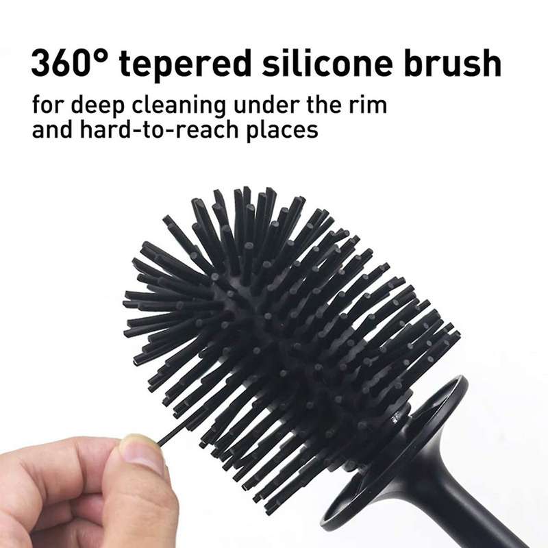 Toilet Brush with Holder, Silicone Brush Toilet Brush Cleaner