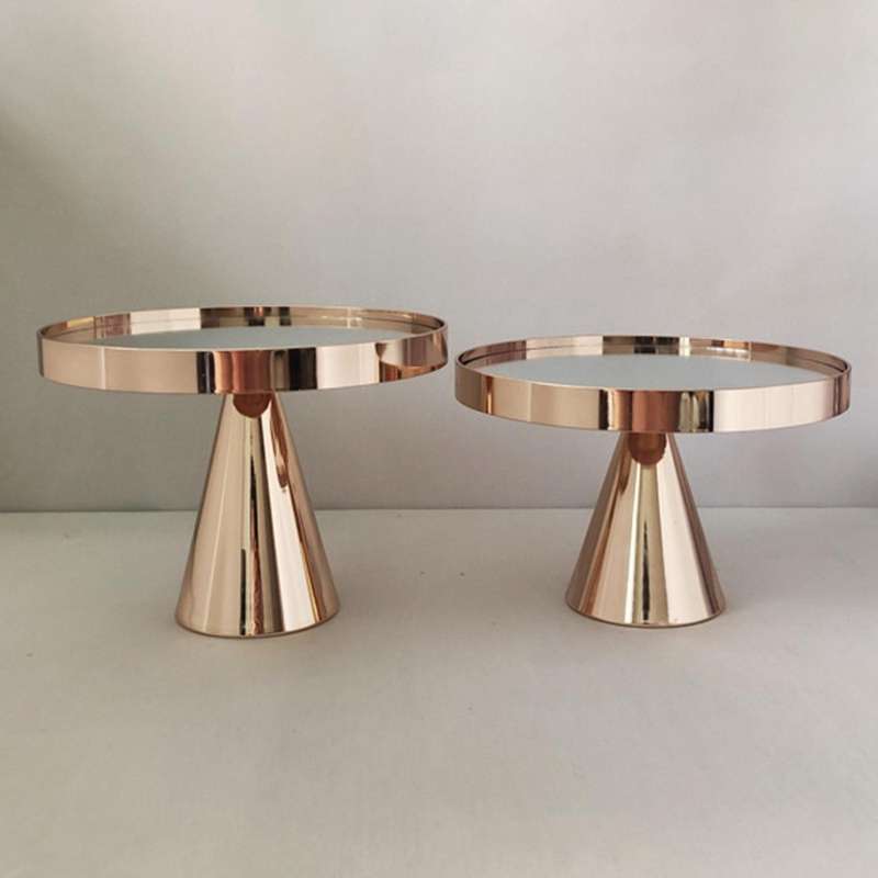 Wedding Metal Cake Display Stand with Mirror Metal Fruit Plate H