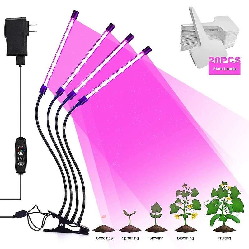 Led Clip Plant Grow Light, with Timer, for Succulents Growth Us Plug