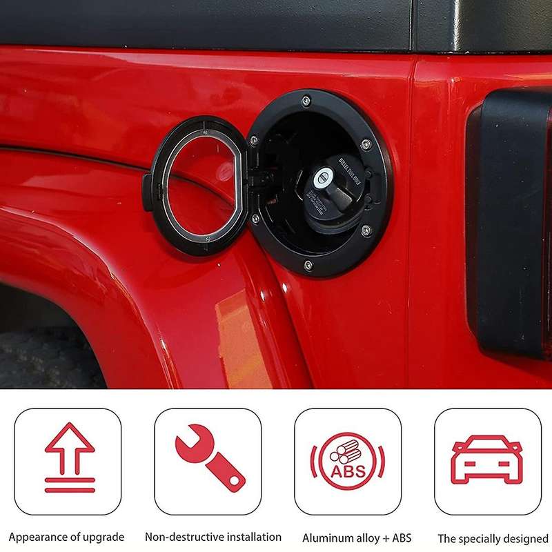 Gas Tank Cap Cover for Jeep Wrangler Jk & Unlimited 2 Door 4 Door