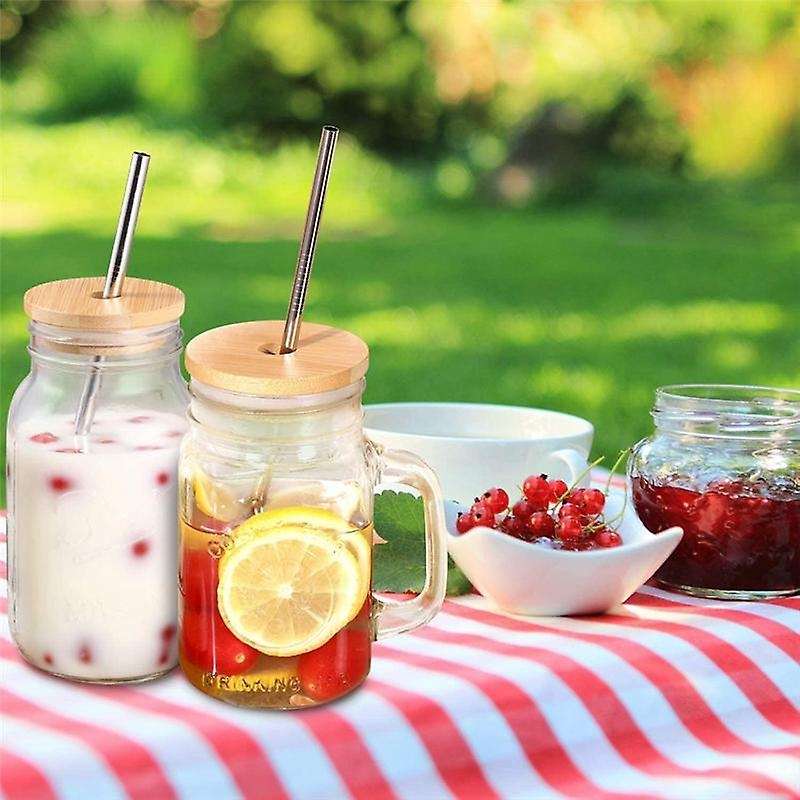 24x Reusable Bamboo Jar Lids 70mm with Hole for Wide Mouth Mason Jar