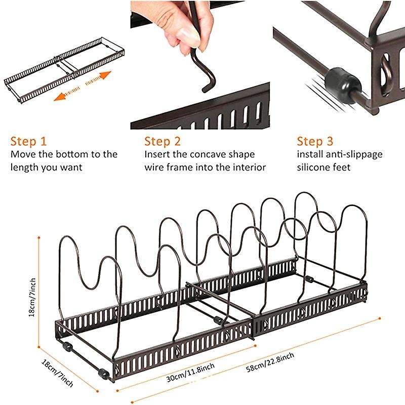 Kitchen Organizer Pot Lid Rack Iron Holder Cookingdish Rack Organizer