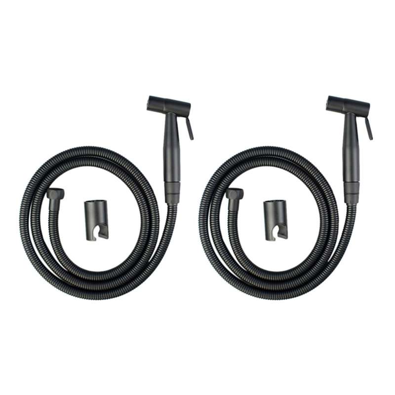 Black Handheld Toilet Sprayer Stainless Steel Bidet Sprayer Set