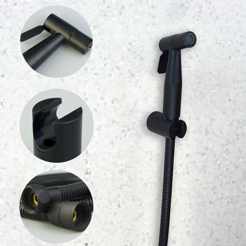 Black Handheld Toilet Sprayer Stainless Steel Bidet Sprayer Set