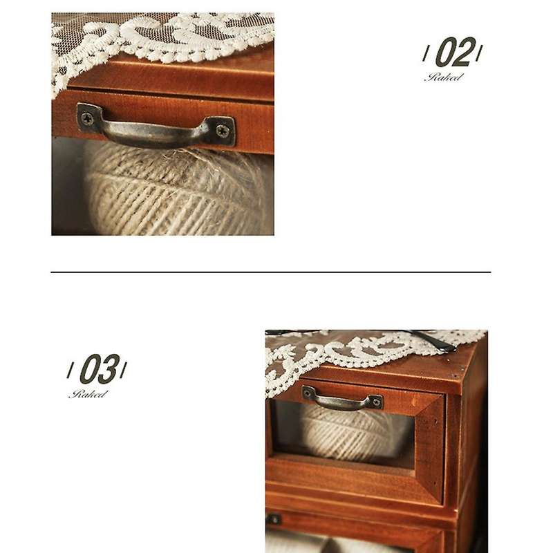 Computer Monitor Heightened Office Wooden Desktop Storage Box B