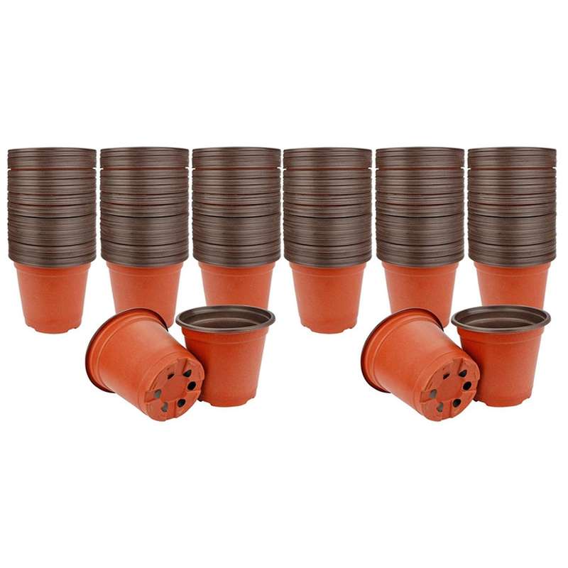 260 Pcs 10cm Plastic Plants Nursery Seed Starting Pots Transplanting