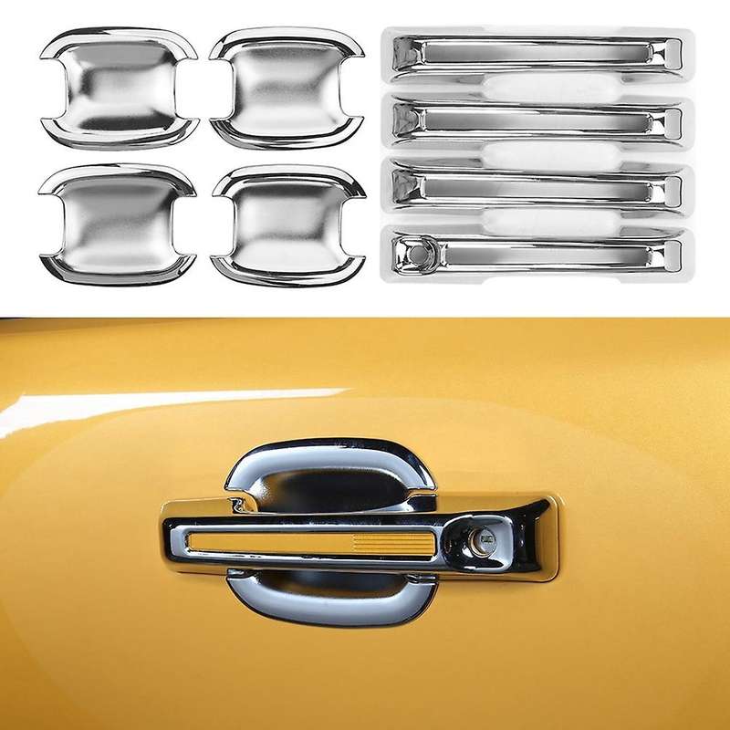 8pcs for Ford Bronco 2021 Car Door Handle Bowl Cover , Chrome Abs