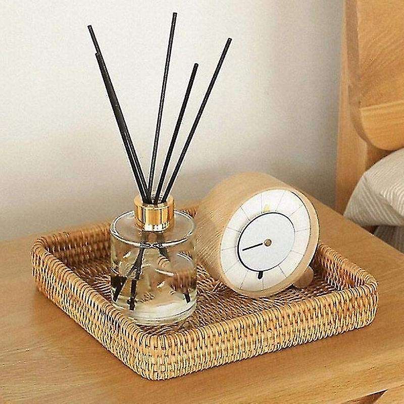 Rattan Wicker Serving Tray Rectangular Decorative Organizer for Snack