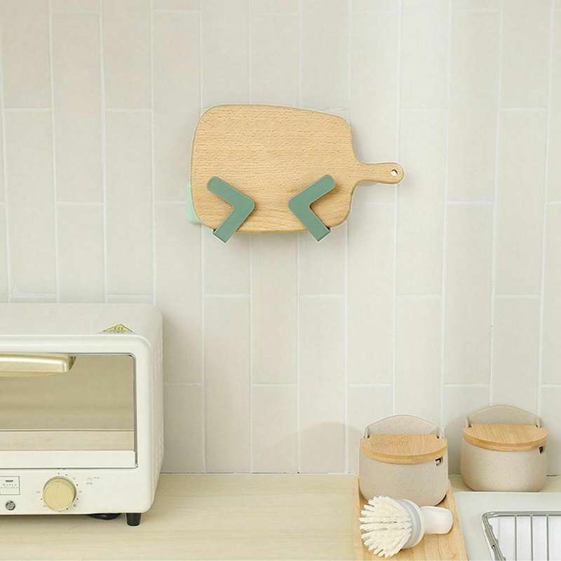 3 Pcs/set Pot Lid Holder Wall-mounted Hanging Storage Rack Green