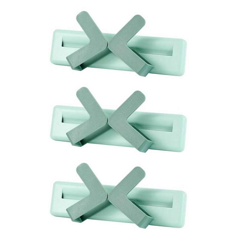 3 Pcs/set Pot Lid Holder Wall-mounted Hanging Storage Rack Green