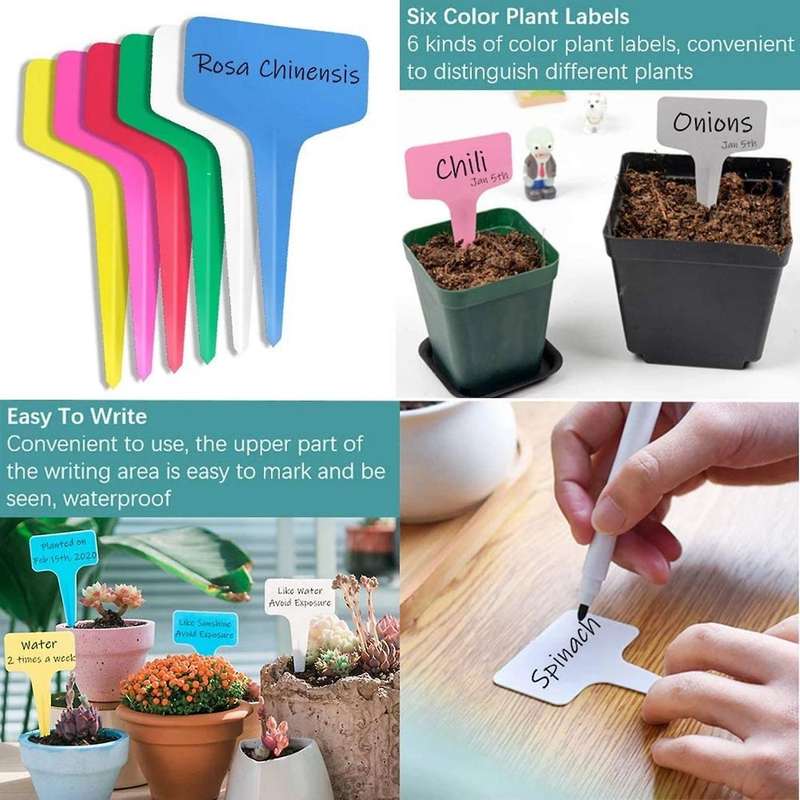 Plastic Plant Labels T-type Garden Tags Plants Waterproof Plant
