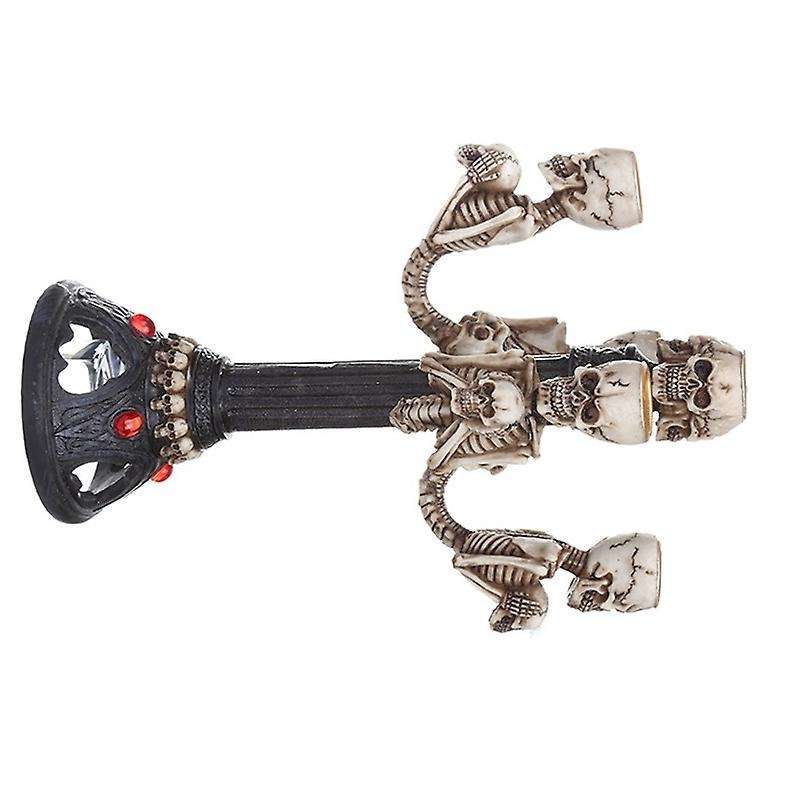 Indoor Halloween Decoration Resin Skull Candle Holder Home Office Bar