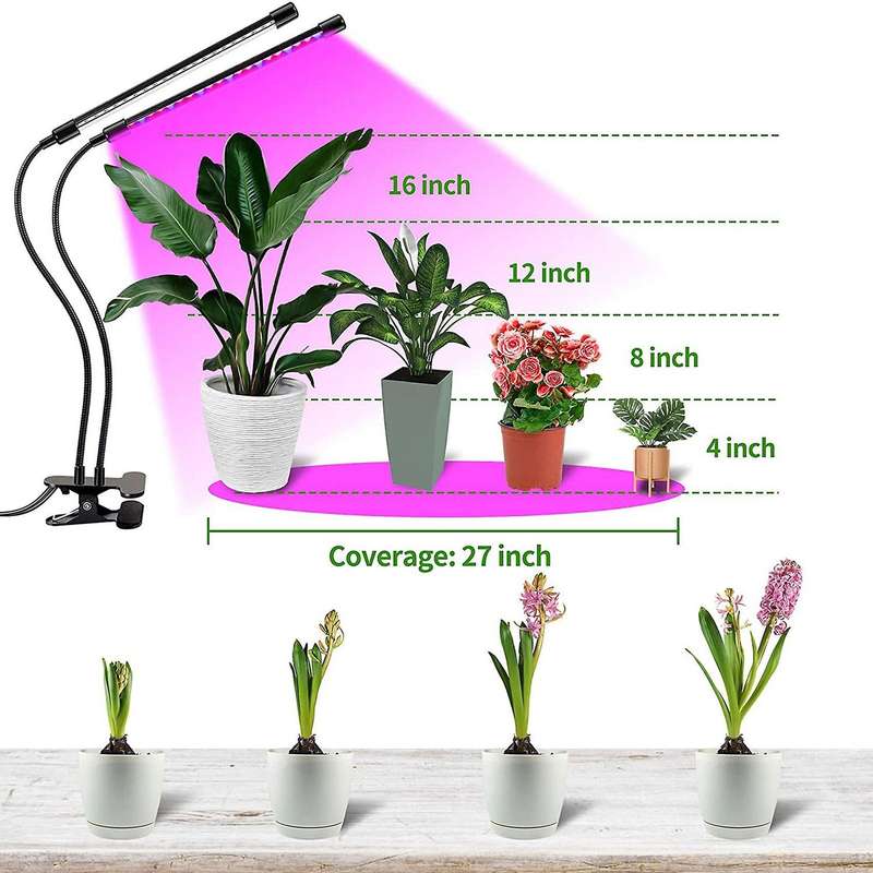 2-pack Led Grow Lights for Indoor Plants,with Gooseneck for Seedlings