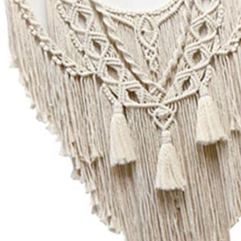 Boho Decorative Macrame Tapestry Woven Cotton for Home Apartment Dorm