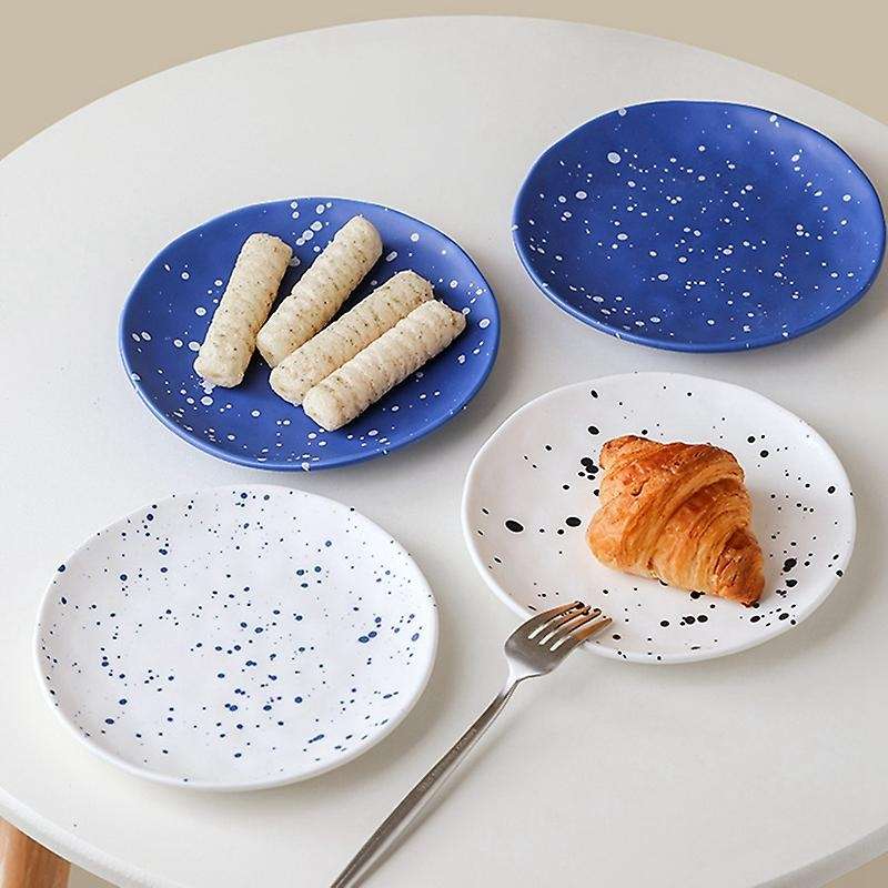 Breakfast Cup Hand-splashed Ink Mug Ceramic Cup and Saucer Gifts A