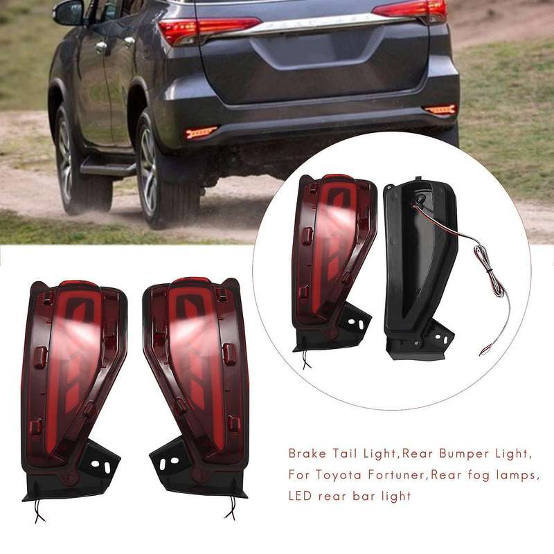 1 Pair Led Rear Bumper Reflector Brake Tail Light Lamp Fits 2015-2017