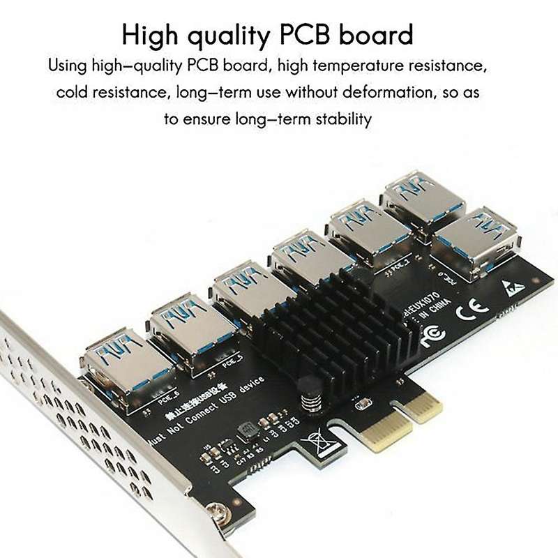 Pcie 1 to 7 Usb3.0 Riser Card for Pci Express Riser Graphic Card