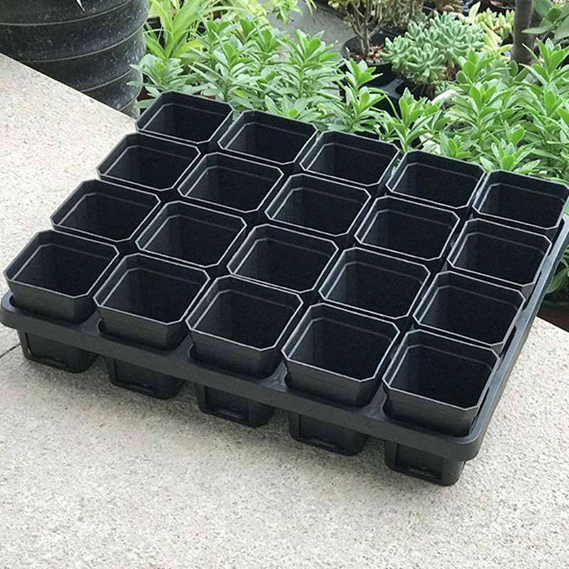 100pcs Plant Disposable Flower Pot Small Black Square Plastic