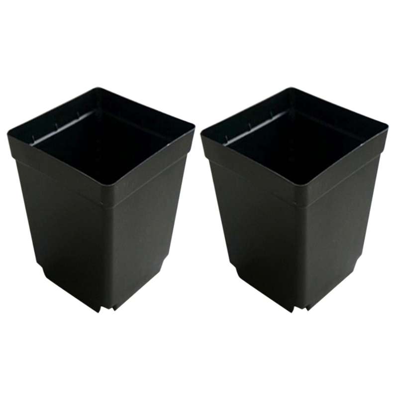 100pcs Plant Disposable Flower Pot Small Black Square Plastic