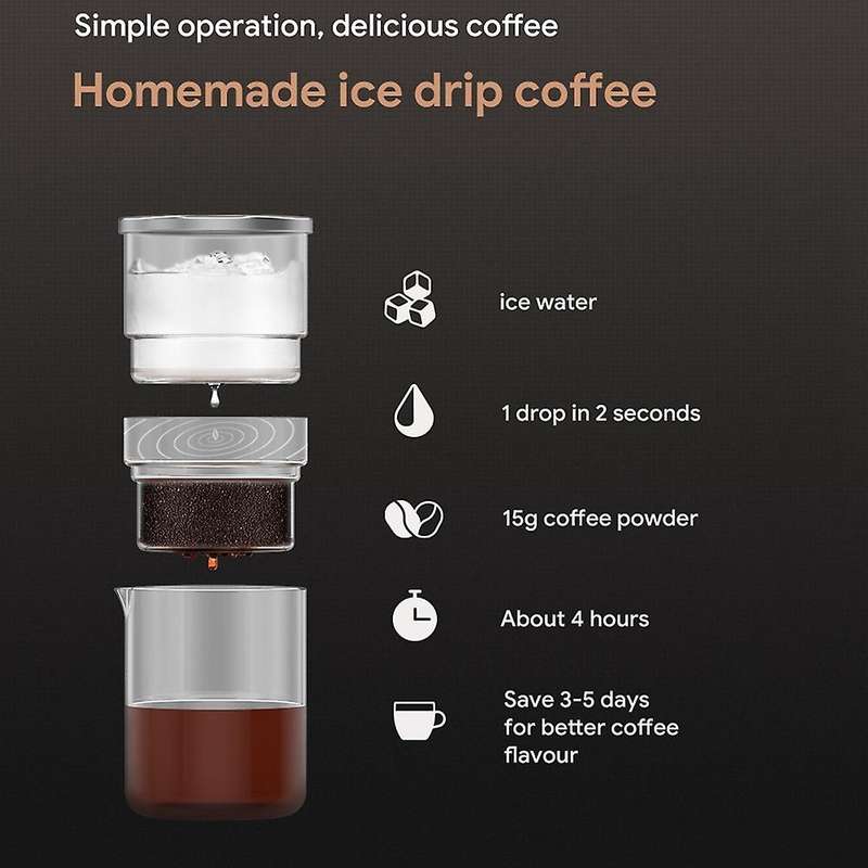 Cold Brew Coffee Maker Ice Dripper Coffee Pot Small Slow Drip Brewer