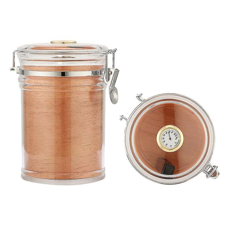 Acrylic Humidor Jar with Hygrometer and Humidifier Portable