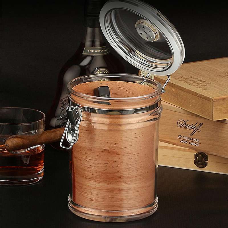 Acrylic Humidor Jar with Hygrometer and Humidifier Portable