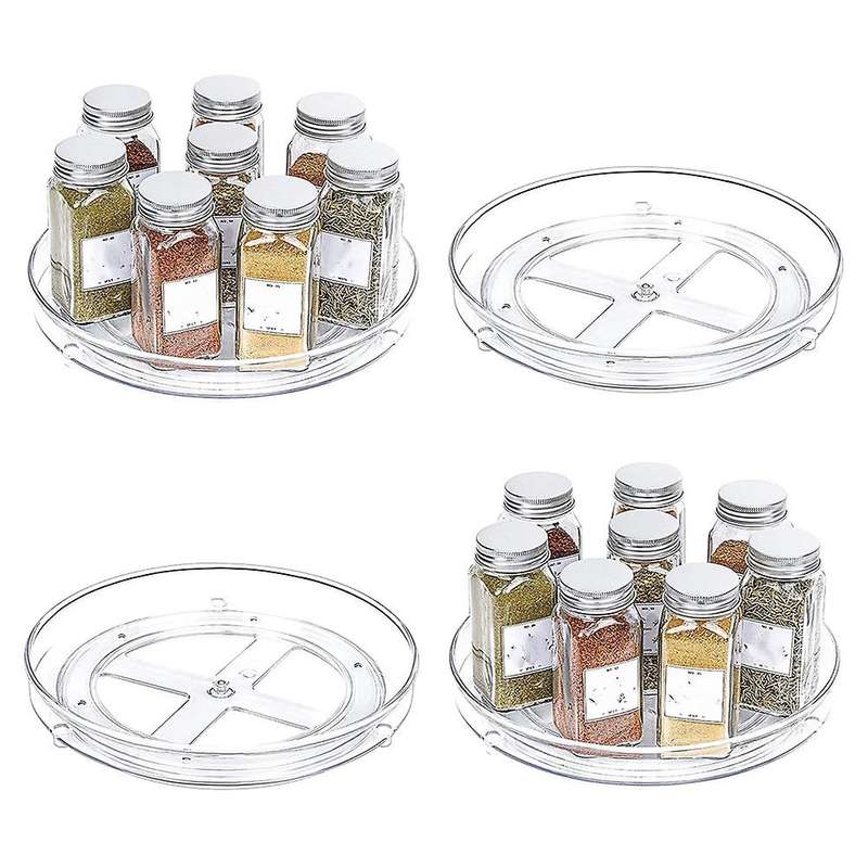 Clear Lazy Susan Organizer, for Cabinets Kitchen,bathroom,9 Inch