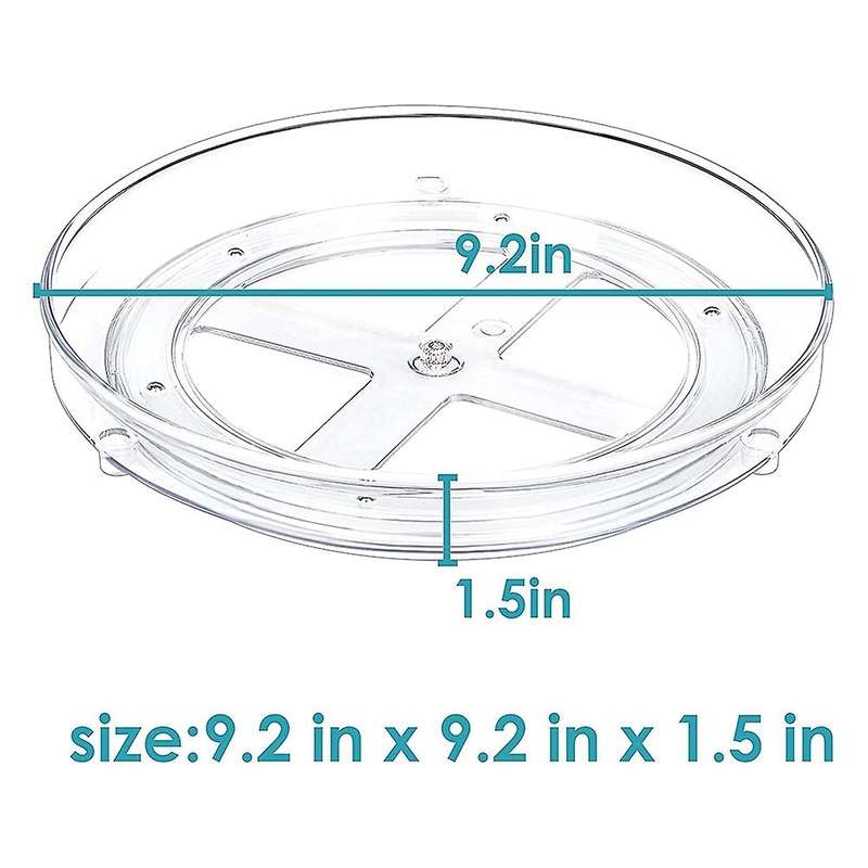 Clear Lazy Susan Organizer, for Cabinets Kitchen,bathroom,9 Inch