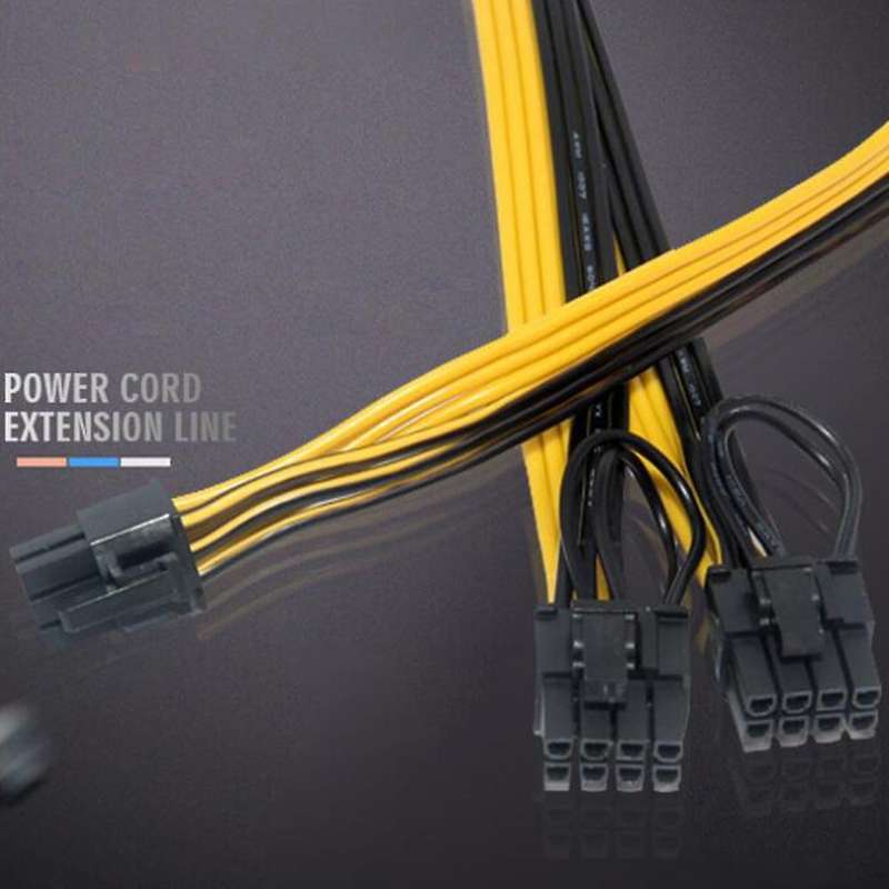 10pcs Pci-e Pcie 6pin to Dual 8pin 6+2pin Adapter Cable