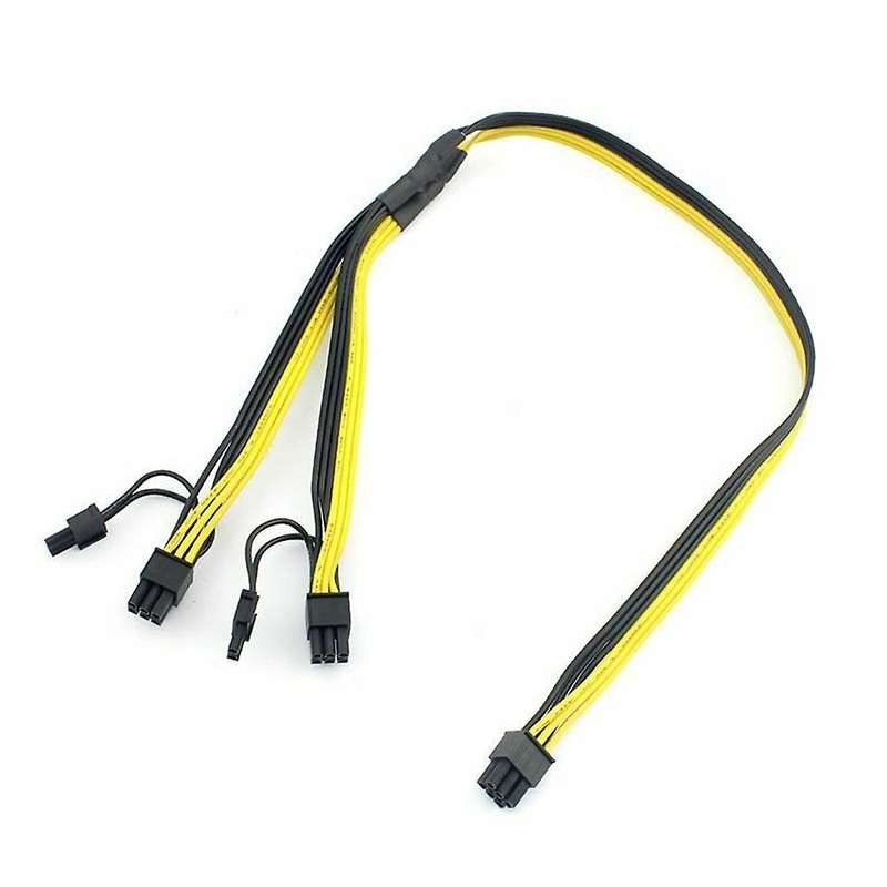 10pcs Pci-e Pcie 6pin to Dual 8pin 6+2pin Adapter Cable
