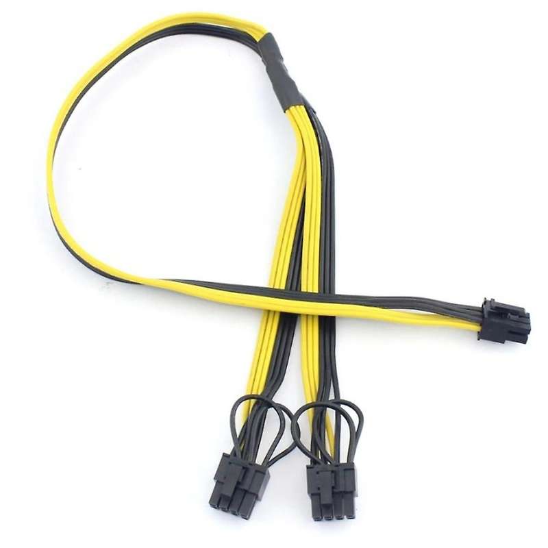 10pcs Pci-e Pcie 6pin to Dual 8pin 6+2pin Adapter Cable