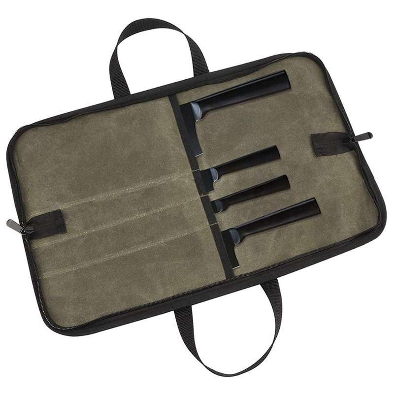 Chef Knife Case Waxed Canvas Roll Storage Knife Carrying Pouch