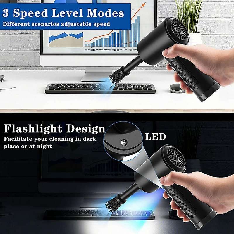 Compressed Air Duster, 3 Gear Powerful 51000 Rpm Cordless Air Duster