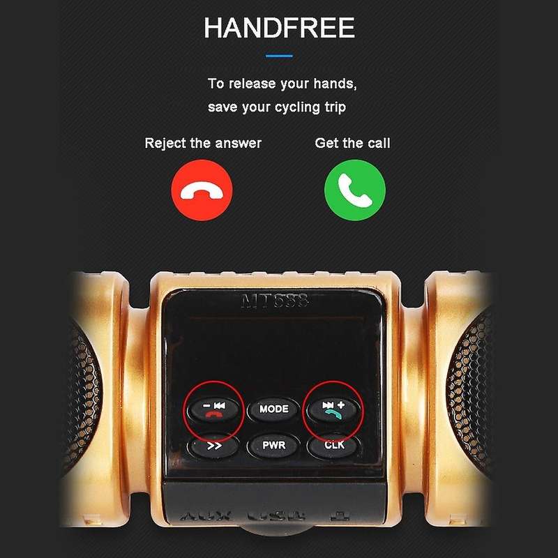 Motorcycle Stereo Speakers Audio System Bluetooth Amplifier Gold
