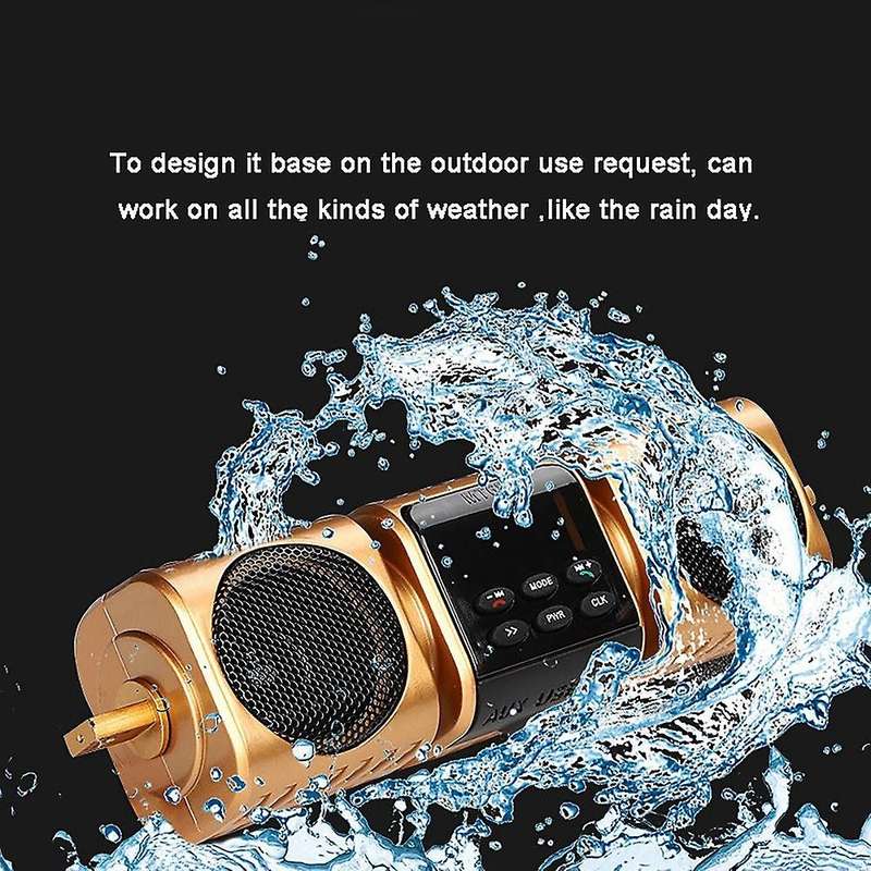Motorcycle Stereo Speakers Audio System Bluetooth Amplifier Gold
