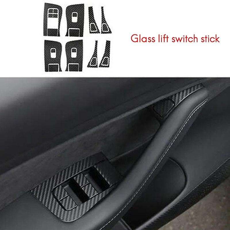 37pcs Car Interior Decorative Sticker 5d Glossy Carbon Fiber Trim