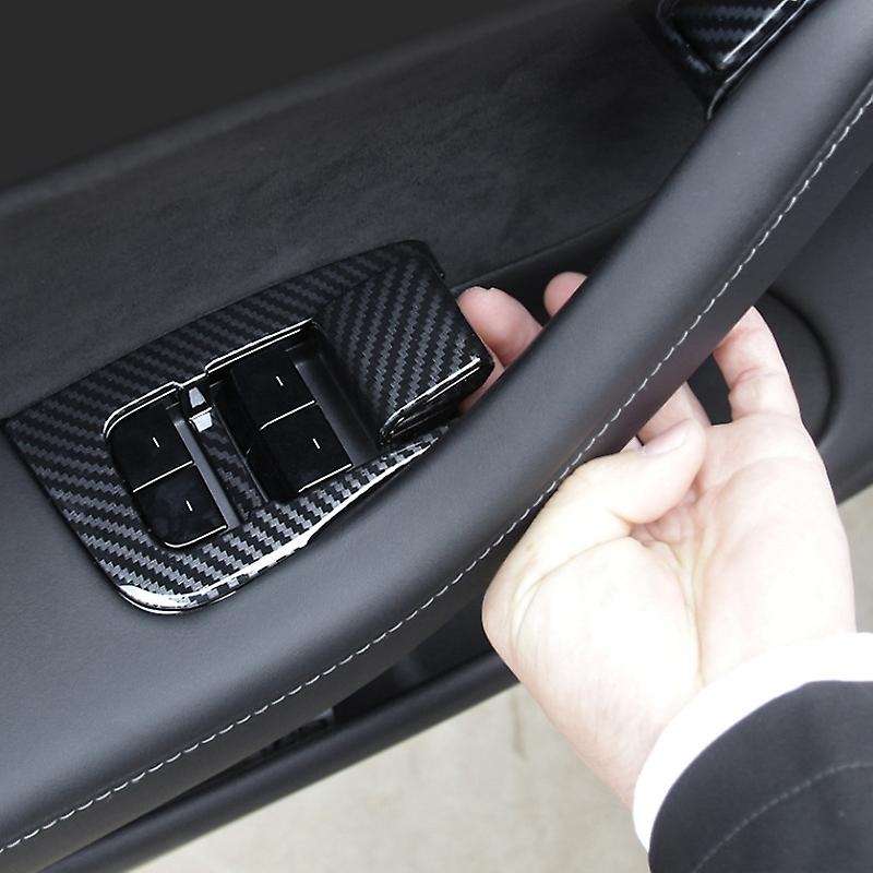 37pcs Car Interior Decorative Sticker 5d Glossy Carbon Fiber Trim