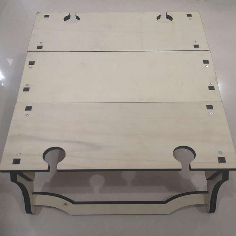 Wooden Picnic Table Outdoor Folding Wine Table Removable -dark Color