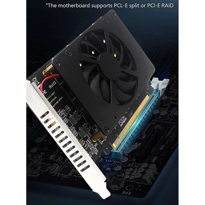 Pciex16 Nvme M.2 Mkey Ssd Raid Array Expansion Adapter Card