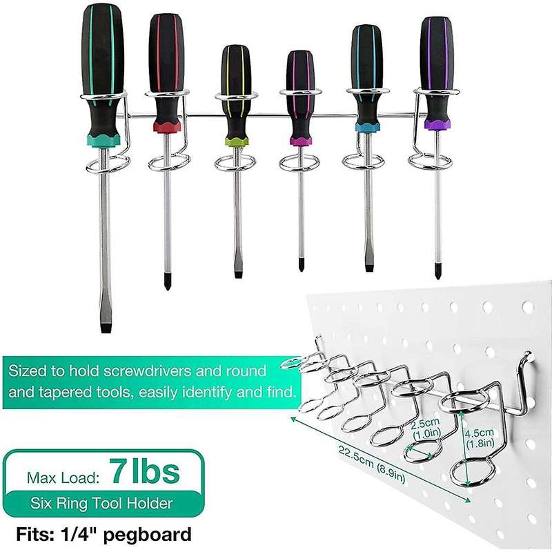 12pcs Peg Board Tool Hooks, for Garage Retail Display Shelf Board
